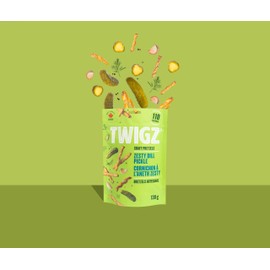 TWIGZ Craft Pretzel Sticks - Zesty Dill Flavor | Pack of 6 Individual Bags (130g each)