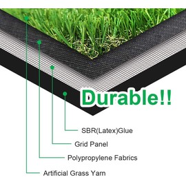 SV Household Decor PetLawn 4'X14' Artificial Grass Realistic, Grass Height 1 3/8" Indoor/Outdoor Artificial Grass/Turf Many Sizes 4FTX14FT (56 Square FT)