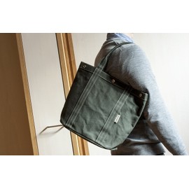 Hinomoto Canvas Waterproof Canvas Tote Bag, M No.217M, green (moss green)