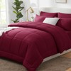 CozyLux Red Comforter Full Size Sets 7 Pieces Burgundy Bedding