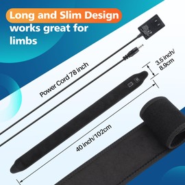 Elbow Heating Pad Wrap for Multiple Body Areas, Flexible Electric Heating Pads for Elbow Arm Wrist Ankle Leg Knee, Fast Heating Body Wrap Heated Brace with 3 Heat Levels and Long 78"Power Cord (Black) (Black)