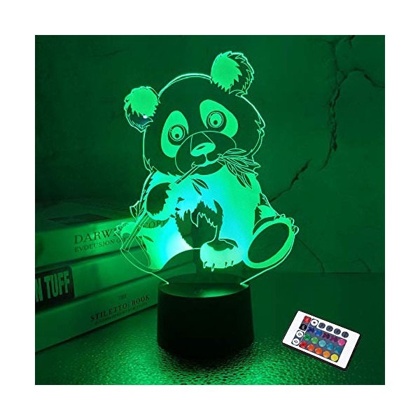 FULLOSUN Panda Gifts,3D lamp Kids Night Light with Remote Control 16 Colors + Dim Function+Color Changing, Decor for Xmas Birthday Gifts Kids