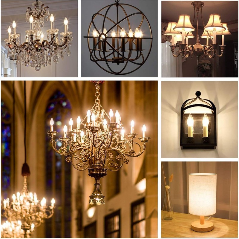DXMKOP E12 Candle Light Bulbs,60W Candelabra Light Bulbs, E12 B10