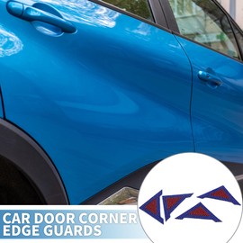 A ABSOPRO Car Door Corner Edge Guards Kit Anti-Scratch Bling Door Edge Door Corner Bumper Protector Sticker Flannel Bling Rhinestone Blue Red