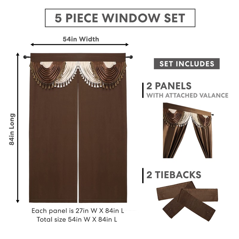 Regal Home Collections Amore Set para Ventana, con Cenefa Adjunta,