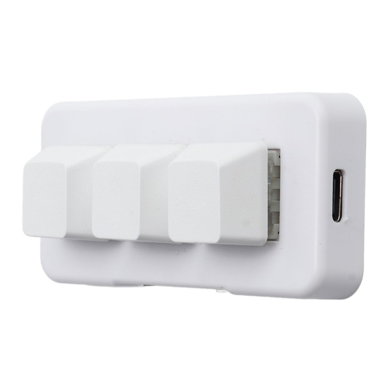White Mini 3 Key Keypad ABS Bluetooth Receiver USB Comfortable