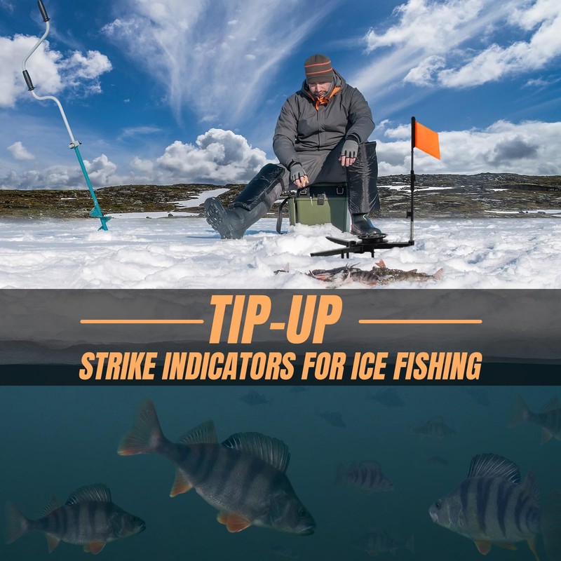 Silipull 2 Pcs Ice Fishing Tip Ups Equipment Gear Ice