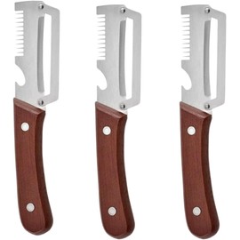Pelador de verduras Multifuncional para Cocina: 3 en 1 Pelador con Mango de Madera, Se Puede Usar para Abrir Botellas, Rallar y Pelar Verduras, Pela Papas y Manzanas de Forma Rápida y Sencilla(3PCS)