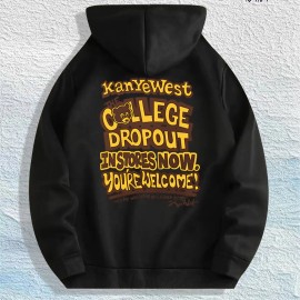 Kanye West "College Dropout" Graphic Hoodie 100% Cotton US Warehouse 7 ColorsColor: Brown, Size: S