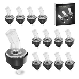 Esatto Pourer with Screen, 12 Pieces - Premium Quality Liquor Dispenser Pour Spouts with Built-in Filter for Smooth Pouring - Pour Spouts Ideal for Bartenders, Home Bars, and Parties