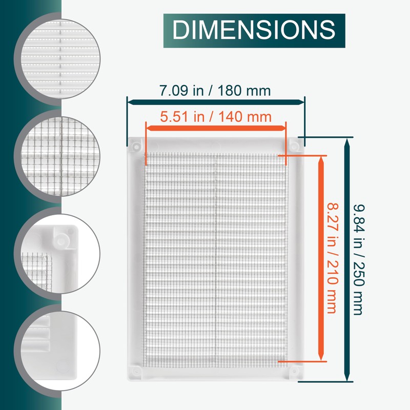 Ecopro Vent / 5'' x 8'' Inch Opening Measurement /