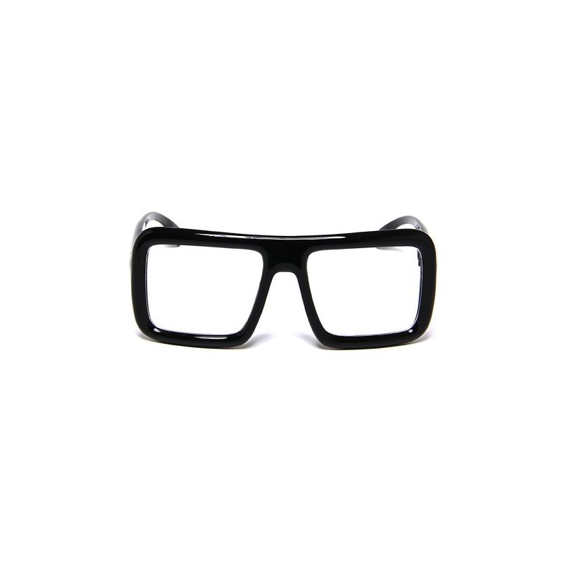 Black Thick Square Glasses Clear Lens Eyeglasses Frame Super Oversized