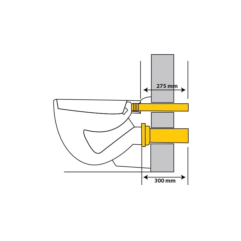 Extension Kit Connection Fitting for Wall Toilet DN 90