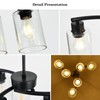 KUSSCO 6-Light Modern Chandelier Black Chandeliers for Dining Room Seeded