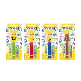 PEZ Emoji Character Sweet Dispenser, Vegetarian, 2 x 17 g Refill Packs (Pack of 12)
