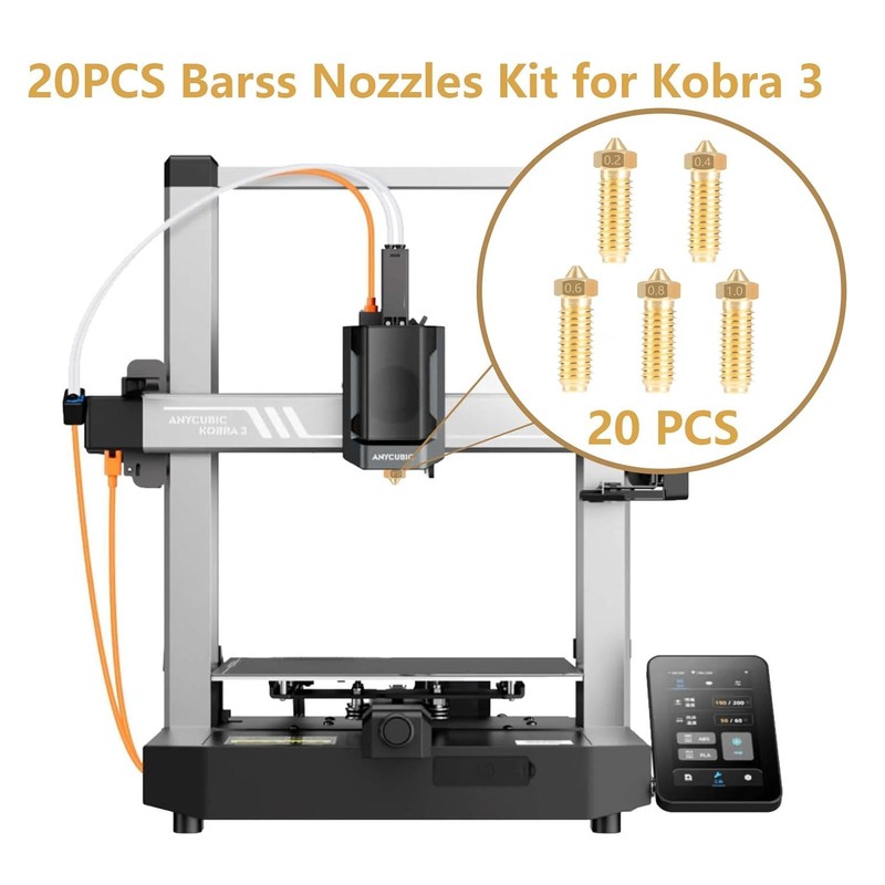 Taicols 20 Kobra 3Barss Nozzle Kits, Suitable for 8PCS 0.4mm