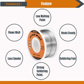 TOWOT Tin Lead Rosin Core Solder Wire for Electrical Soldering, Content 1.8% Solder Flux Sn60-Pb40 (1.0mm, 50g)