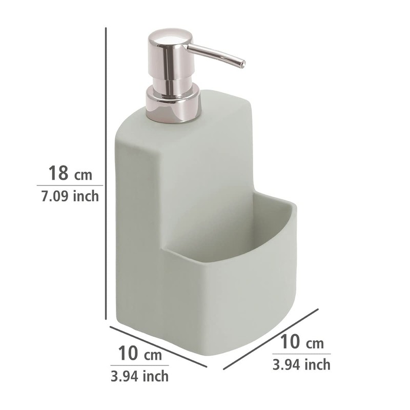 WENKO Dispensador de Gel con reposa cepillos Festival gris, Grey,
