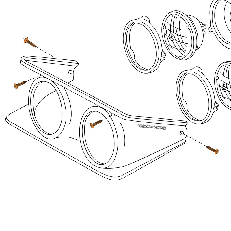 1968-1982 Corvette Headlight Bezel 8 Piece Screw Kit