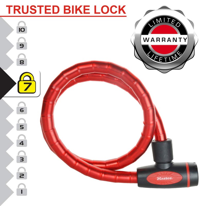 Master Lock Keyed Armoured Bike Cable Lock