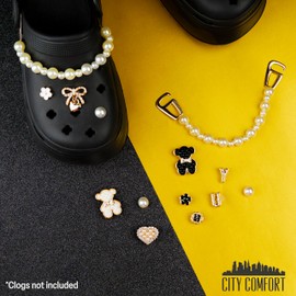 CityComfort Clog Charms, Mixed Shoe Decoration Charms Clog Chains Multipack (Gold/Multi)