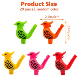 Niuhong 20 Pieces Bird Whistles Water Fillable Funny Bird Whistle Children Noise Maker Colour Plastic Party Crackmaker Set Cute Play Music Toy Birthday Gifts Carnival (B)