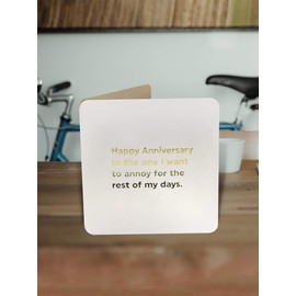 Brainbox Candy - Funny Silly Hilarious Cheeky Husband Wife Happy Wedding Anniversary Card - 'Anniversary Annoy' - Perfect For Boyfriend Girlfriend Partner