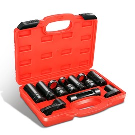 DNA MOTORING 10pcs Professional Oxygen Sensor Socket Removal Tool Set Oxygen Sensor Wrench Removal Tool Oil Pressure Sensor Socket Universal O2 Sensor Wrench Kit for Automotive Repair, TOOLS-00776