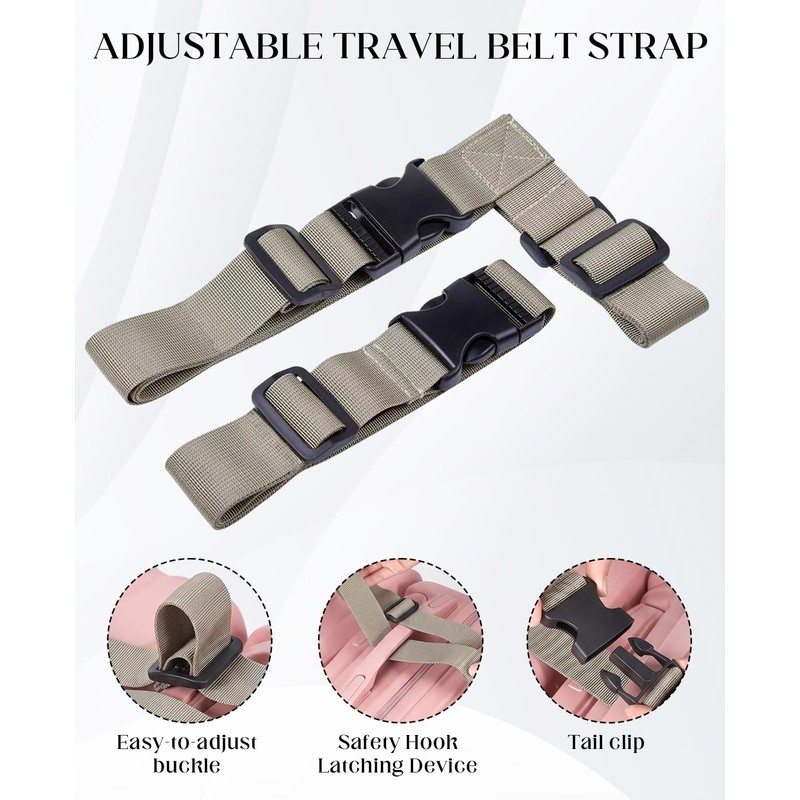 DAWZMR 4 Pack Luggage Straps for Multiple Suitcases, Adjustable Travel