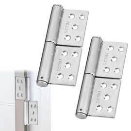 Pack of 2 Stainless Steel Door Hinges Heavy Duty for Hinges, Hanging Hinges, 360 Degree Opening Angle, for Metal Doors, Wooden Doors