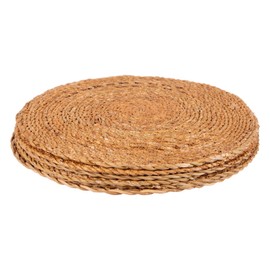 6x Water Hyacinth Wicker Weave Placemats - Typha Design Round Drinks Woven Placemat - By Argon Tableware