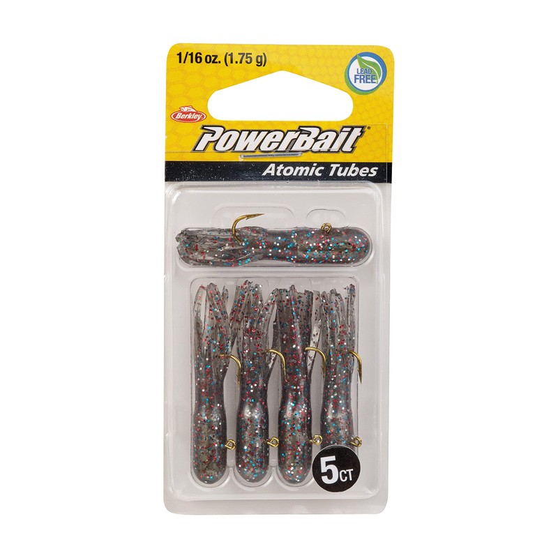 PowerBait Pre-Rigged Atomic Tubes Smoke Sparkle 1/16 oz