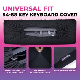 Liquid Stands Piano Keyboard Stand and Bench Set, Piano Cover - Portable Heavy Duty Digital Piano Stand for 54-88 Key Electric Pianos, Adjustable Piano Bench Chair, Stool Keyboard Music Stand and Seat