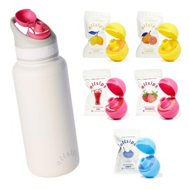 allsips 32oz Stainless Steel Air Water Bottle with 5 Straw & Refresher ScentSip Flavor Pods