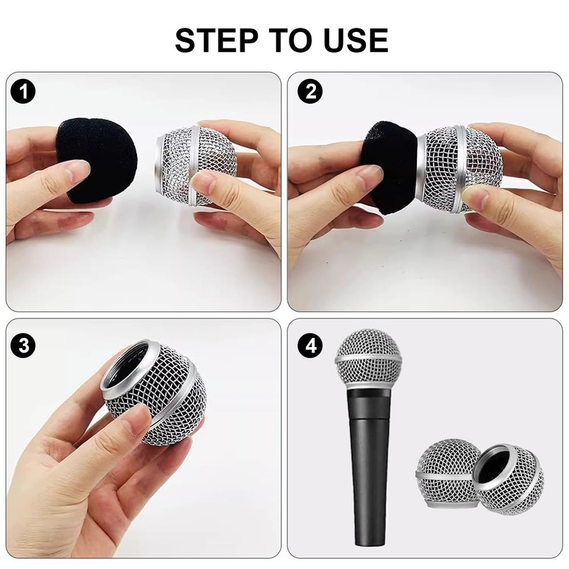 Microphone Head Replacement, Steel Mesh Heads, Radiator Microphone Ball Replacement