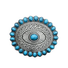 YOQUCOL Vintage Indian Elements Turquoise American Western Cowboy Belt Buckle For Men