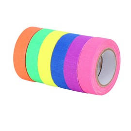 SEIWEI 12 Pcs Neon Gaffer Cloth Tape, 6 Colors Fluorescent UV Blacklight Glow for Glow Party Decoration Supplies