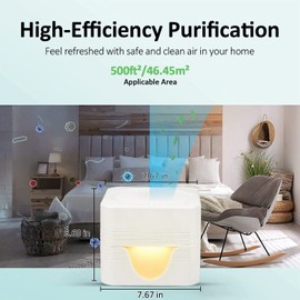 ap airpleasure Water-Based Air Purifier Air Washer, Air Revitalizer with Filter Net, Air Fresher with Warm Color LED Night Light, Small Air Cleaner for Home and Office, Aroma Diffuser for Smoke & Pet