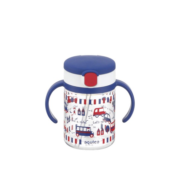 Richell Aqulea Outing Straw - Taza (200 ml), color azul