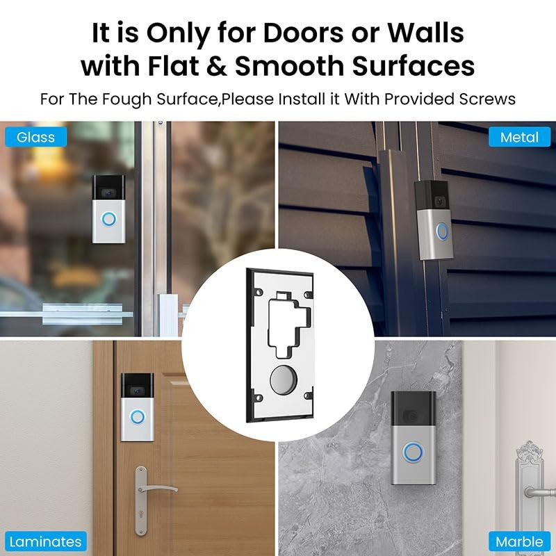 No-Drill Adhesive Mount for DID9, Ring Video Doorbell 2nd Gen-2020
