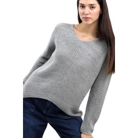 Re Tech UK - Soft Ladies Jumpers Made from Light Knitwear - V Neck Knitted Jumpers for Women - Loose Fitting - Long Line Top - Ideal for Cooler Weather, (Light Grey, M/L)