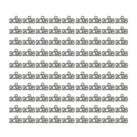 WiYould 2026 Charms Jewelry Making Kit Mini Alloy 2026 Letter Beads for New Years Eve Gift Jewelry Making, Tassel DIY, 100pcs (Silver)