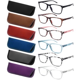 ZONLON 6 Pack Reading Glasses for Women, Spring Hinge Eyeglasses Blue Light Blocking Anti Eyestrain Computer Readers (6 Mix C0, 2.75)