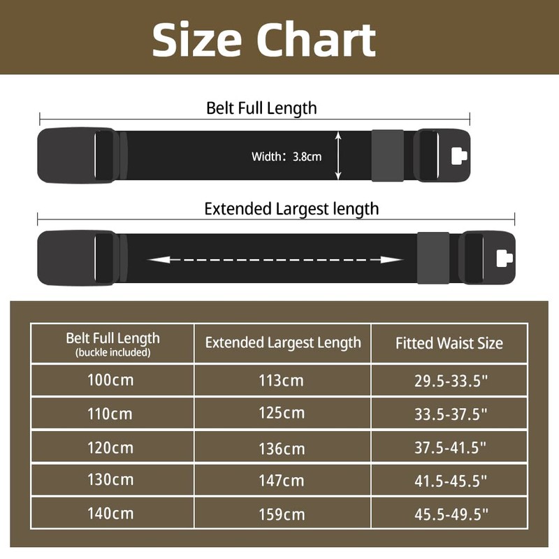 taffeta alley Black Arcade Belt Men，Elastic Nylon Belts for Men