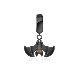 Tufeney Animal Charm Beads for Jewelry Making - 925 Sterling Silver Western Animal Chihuahua/Horse/Axolotl/Cow/Goat/Bat/Pig Charms Gifts for Women DIY Necklace & Bracelet (Bat Bead Charm)