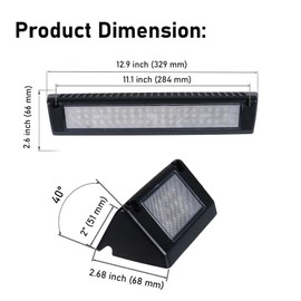 Teswelight 13" 60W RV Exterior Light, Outdoor Porch Lighting for RV/Trailer/Camper, 40° Downward Flood Beam, 12-28V DC LED Light Fixtures, IP67 Waterproof, Black Finish (1-Pack)
