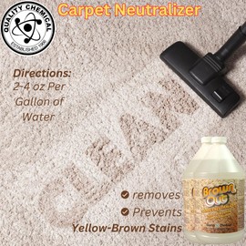 Quality Chemical Brown Out Carpet Stain Remover/Carpet Cleaner Solution for Machine/Carpet Cleaning Solution/Carpet Clean/Rug Cleaner Solution/Carpet Shampoo Cleaner/Rug Shampoo - 128 oz (Pack of 2)
