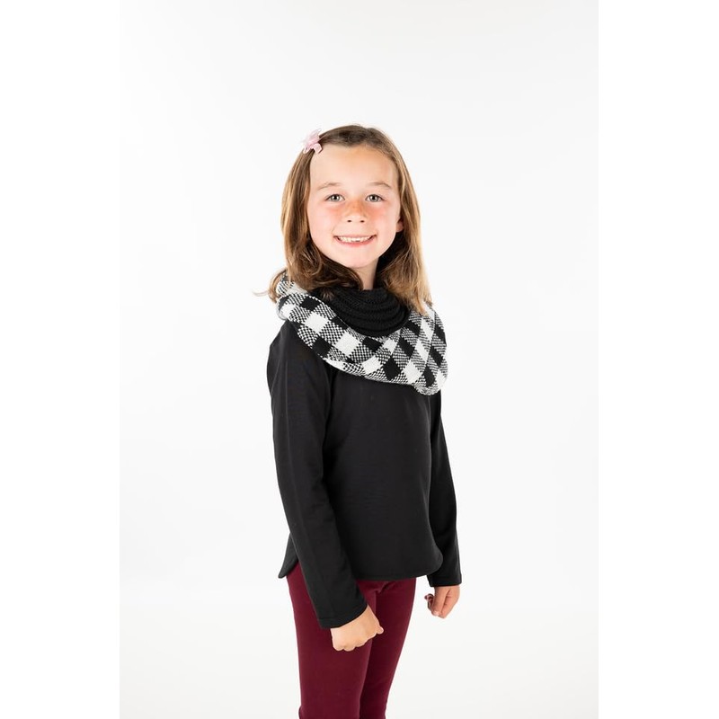 Funky Junque Kids Texting Gloves & Scarf Bundle: Buffalo Check