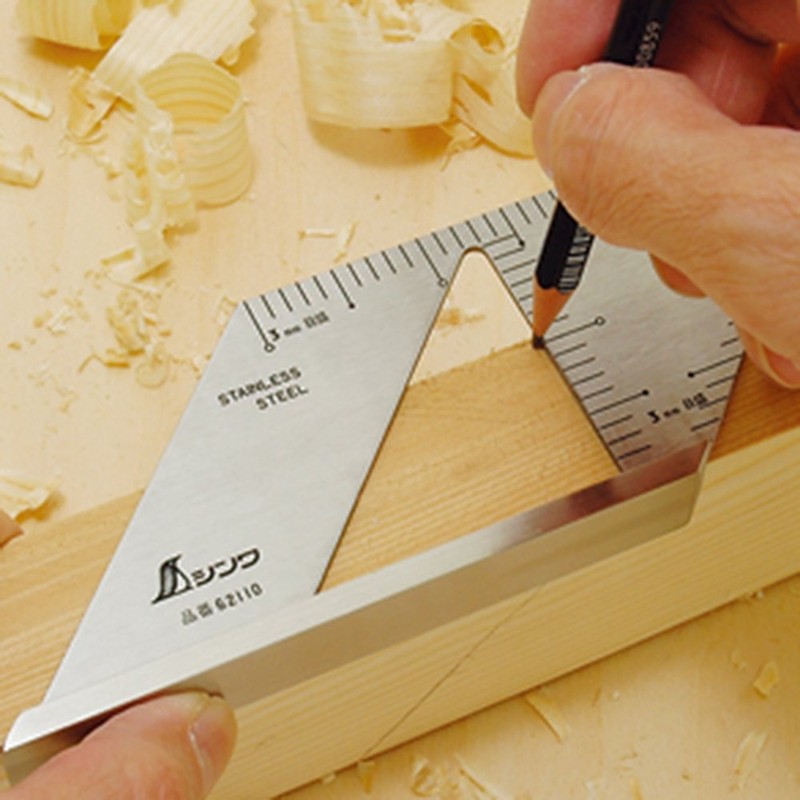 シンワ測定(Shinwa Sokutei) 止型定規 直角付き 62110