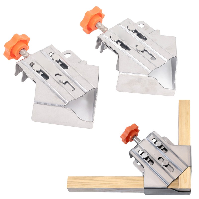 2Pcs Right Angle Clip Stainless Steel Mouth Closed 90 Degree